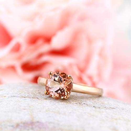 GNGJewel 2.00ct Simulated Morganite Round Halo Engagement Ring In 10K Rose Gold2