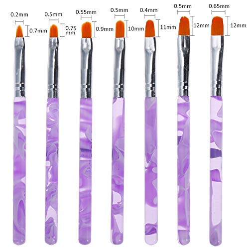 Pinsel Set Gel Pinsel,BETOY 7 Stück Gel Nägel Pinsel Set Gelnägel Pinsel Mit Nagelfader Nailart Pinsel für UV Gel & Acry… – Bild 2