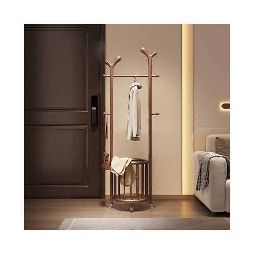 perchero vertical Perchero de suelo for colgar, perchero de madera maciza for dormitorio, sala de estar, Perchero de madera Simple, nuevo estilo chino, perchero grande for ropa perchero de pie(Pequeño