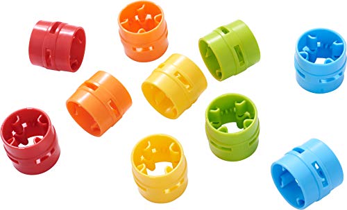 HABA 304801 - Kullerbü – Ergänzungsset Verbindungsmanschetten, Zubehör für alle Kullerbü-Bahnen, bringt noch mehr Farbe und Abwechslung ins Kullerbü-Spiel, ab 2 Jahren