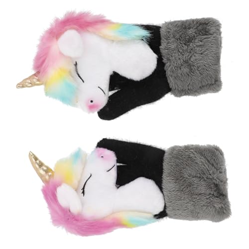 WOFASHPURET 1 Pair Handmade Knitted Animal Gloves Warm Winter Boys and Girls Gloves for Outdoor Activities