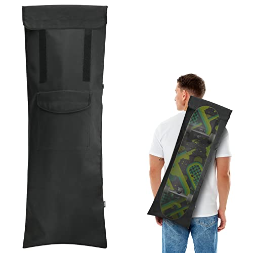Cosmos Skateboard Bag - Skateboard Backpack & Travel Carry Bag with Outer Pocket, Adjustable Strap for Standard, Mini Cruiser, Regular Size Adult Skateboard, Water-Resistant Fits Commute & Outdoor Use by Cosmos - Used condition - US$18.14