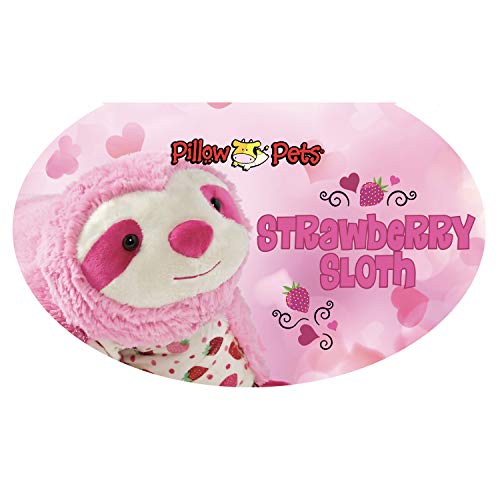 Pillow Pets 18” Sweet Scented Strawberry Sloth Stuffed Animal Plush Toy, Multicolor #TOP3