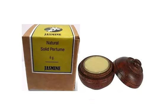 Image of Natural Solid Perfume Jasmine Long Lasting Fragrance In Wooden Jar For Men And Womens- 6 gm, (Pack Of 1)