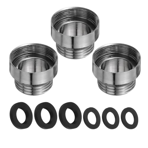 QUARKZMAN 3Pcs Kit D'Adaptateur Pour Robinet, Femelle 0.79in Vers Femelle 0.91in Adaptateur D'Aérateur En Acier Inoxydable Pour Évier De Cuisine Pour Connecter Tuyau D'Arrosage, Filtre À Eau