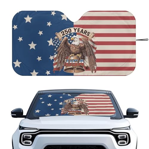 Image of Car Windshield Sunshade Folding 250 Years America Car Sun Shade Front Window Heat Shield Windshield Cover Block UV Rays for Car Sedan Truck SUV Accessories