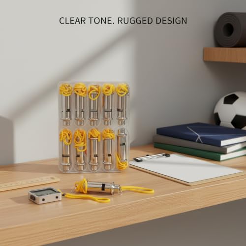 Set de 10 silbatos deportivos de plástico PP durables miniatura 3