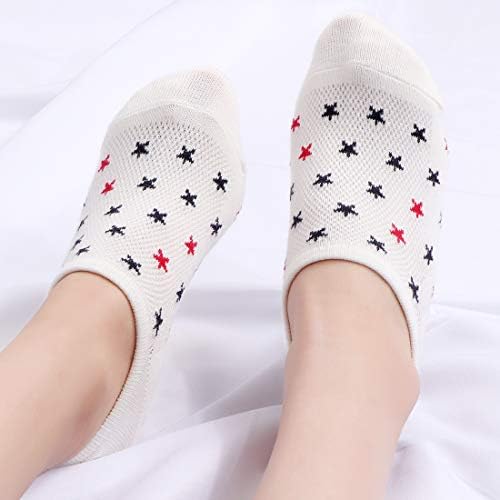 No Show Socks for Women - 6 Pairs Cotton Low Cut Liner Casual Non Slip Breathable Ladies Socks for Sneaker Loafers Trainer