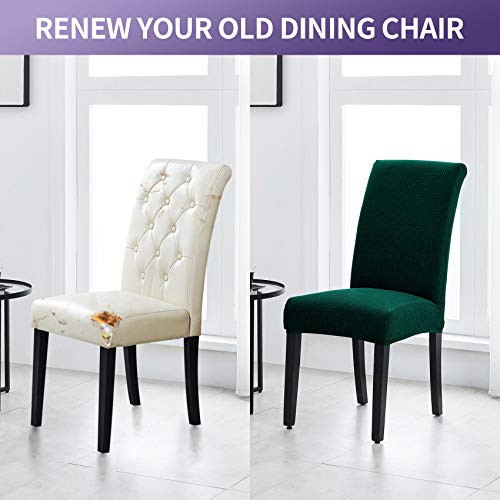 Joccun Chair Covers For Dining Room Set Of 6,Water Repellent Dining Chair Slipcovers Stretch Dining Room Chair Covers Seat Protector,Washable Parsons Chair Cover For Home,Hotel,Banquet(Hunter,6 Pack) #TOP5
