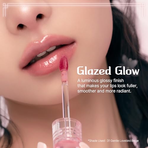 Image of CLIO Crystal Glam Tint Korean Royal Heritage Edition, Glossy Lip Tint with Glass-Like Shine, Lightweight Buildable Lip Stain, Long-Lasting, Non-Sticky, Safe for Sensitive Lip (032 FLUFFY GARDEN PINK)