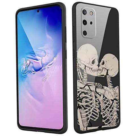 for Samsung Galaxy S20+ Plus Case Skull,Skeleton Kiss Skull Goth Cool Samsung Case for Men Boys Girls, Soft Silicone with Trendy Graphic Case for Samsung Galaxy S20+ Plus Cover