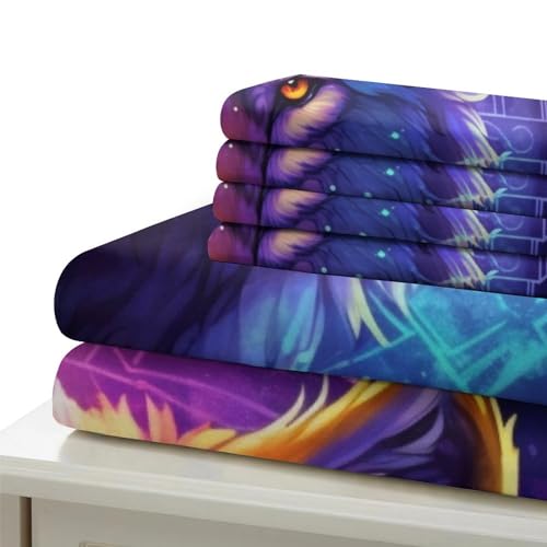 Parure de lit loup 135x200 cm en microfibre douce haute densité - 6