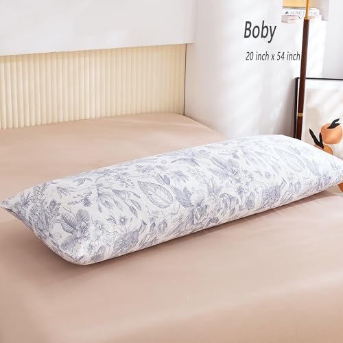 Image of ECOCOTT Pillowcase Boby Size with Vintage Floral Pillow Cases Set, 1 pcs 100% Cotton Pillow Covers & Envelope Closure (Boby, 20 inchx54 inch)