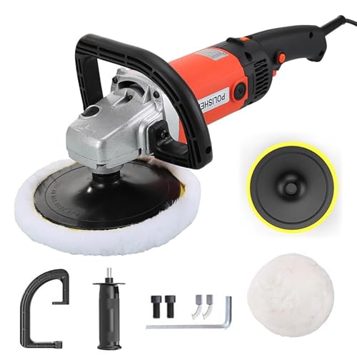 Pulidoras, Tools Pulidora para Auto, MTQ Pulidor de 1600W con Mango Desmontable, Pulidora para Pulir, Lijar Coches, Encerar, Metal, 8 Velocidades.