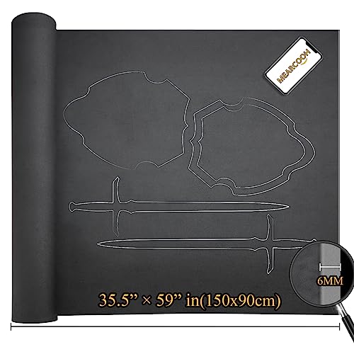 Image of MEARCOOH EVA Foam Cosplay Black 6mm Thick (1mm to 20mm) Large 35.5 inch x 59 inch Sheet Premium High Density 86 kg /m3 for Cosplay, Crafts Projects