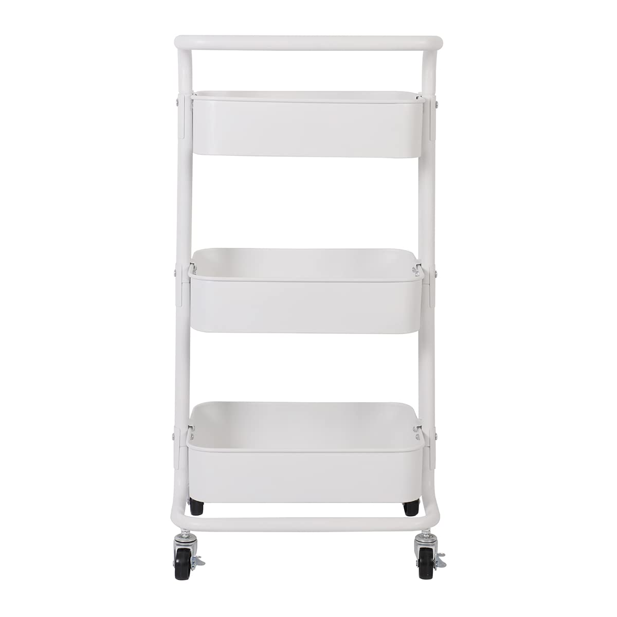 T-LoVendo Carro De Cocina Metalico con Ruedas. Carrito Auxiliar Multiuso.3 Cajones de Almacenamiento. 85x43x37cm. Ideal para Frutas, Verduras, Cocina, Salón, Oficina. Color Blanco