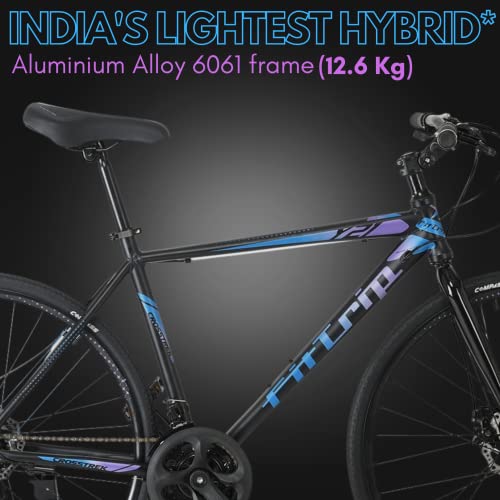 Image of Fittrip Crosstrek | India's Lightest City Bike* | 21 Speed Gearset | Compass Saturn Ring Tyres | Dual Disk Brakes | Purple-Blue