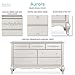 Evolur Aurora 7 Drawer Double Dresser, Metallic Gold Dust