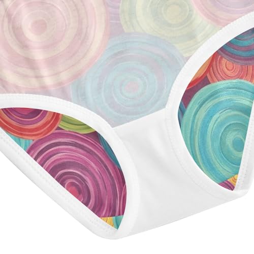 Toddler Girl Briefs, Colorful Circles Vintage Girls' Cotton Brief Underwear, 2–8 Years4