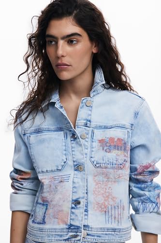 Desigual Women's Denim Jacket With Patches3