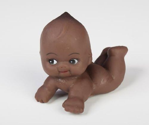 Miniatura 7 de Paquete de 24 Kewpie Babies - Bebés marrones para regalos de baby shower, decoraciones de pasteles, revelaciones de género y decoraciones de regalo