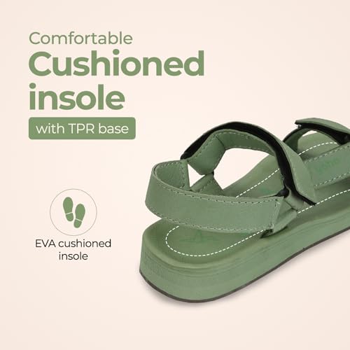 YOHO EVA Sandals for Women | EVA sole | Comfortable cushioned sole with TPR base | Lightweight | Soft skin friendly straps | Adjustable straps | Velcro closure | Vibrant colour... - Image 4