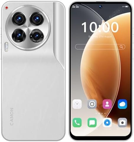 Tecno Camon 30 Pro Unlocked Phone,5G Cell Phone 6GB+128GB Smartphone Android 13, 6800mAh Battery, 6.8" FHD+ Display 120Hz 64MP Camera, Dual SIM Octa-Core Phone GPS/Fingerprint/Face ID (White)