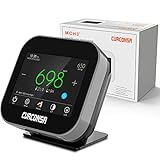 Medidor de CO2, CURCONSA Detector de CO2 con Temperatura Ambiente, Humedad y Reloj, Sensor NDIR-CO2, Pantalla TFT a Color de 3.5 Pulgadas con táctil capacitiva