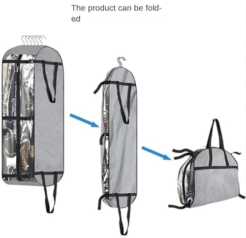 Garment Bag for Travel, 2pcs 50”Garment Bags Suit Bags For Hanging Clothes Closet Storage With 10”Gusseted Suit Luggage Bag (Color : Black, Size : 60 * 25 * 125cm)3
