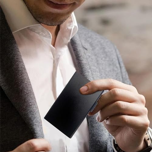 Pull Out Card Holder, Aluminum Alloy Business Card Wallet, Waterproof Slim Credit Card Holder, Porta