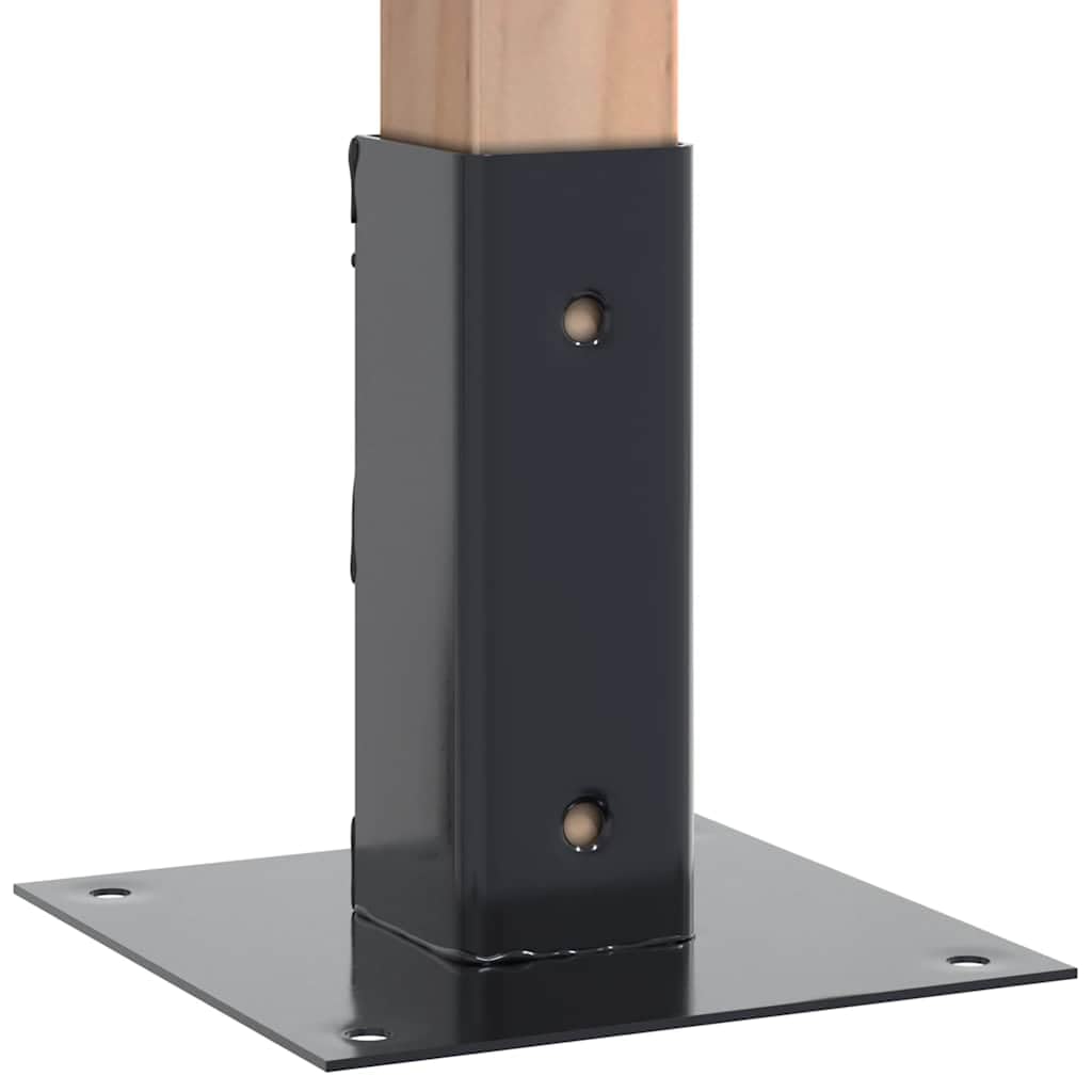 Postes cuadrados 46 x 46 mm, 12 unidades, acero con recubrimiento en polvo, soporte estable para postes de vallas, madera, metal, WPC, ideal para terraza, jardín, balcón, montaje y