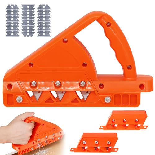 Idota Kantenhobel für Gipskarton mit 45 und 60 Klingensatz Gipskarton Schneider für Perfekte 90/120 Phasen Rigips Kantenhobel mit 30 Ersatzklingen Ergonomischer Handhobel Gipskarton Hobel