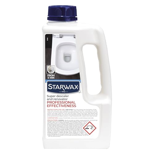 STARWAX – Super Descaler & Renovator for Toilets – Professional Strength – Removes Limescale, Rust & Heavy Dirt in 5 Minutes – 2-in-1 Formula for Bowl & Cistern – Fast Action - 1L