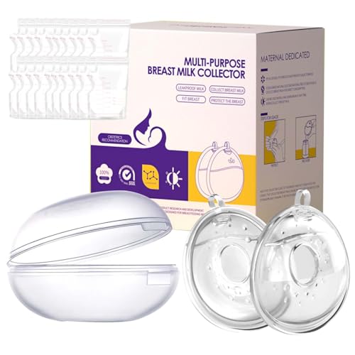 Salud, Home 2 Silicona Recolector de Leche Materna Con 20PCS Bolsas de Almacenamiento de Leche,Pezoneras para Lactancia,Extractor de Leche,Protector de Lactancia ,Concha...