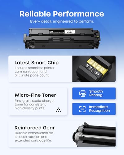 Image of 414X Toner Cartridges 4 Pack MFP M479fdw with Chip for HP 414X 414A | High Yield Compatible for Color LaserJet Pro MFP M479fdn M479dw M479dn M454dn M454 Printer (Black Cyan Yellow Magenta)