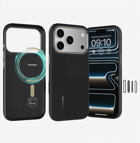 BENKS ArmorPro Montage iPhone 17 Pro Maxp P[X MagSafeΉ RpKi ϏՌ ϋv Ռz h~ f|Pu[600D+1500DA~ht@Co[TPU JRg[{^t 