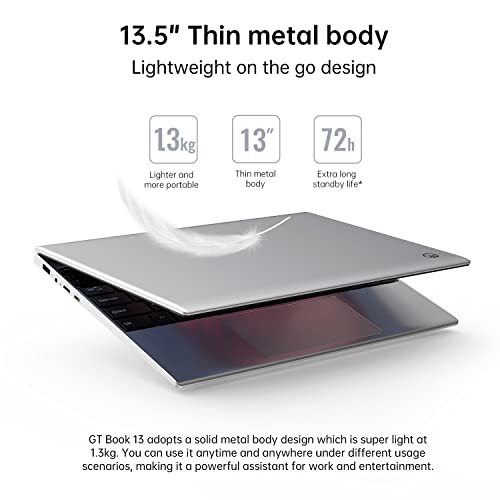Alldocube 13.5" Laptop Computers Windows 11, 3K Display Laptop 12Gb Ram 256Gb Ssd, Intel Celeron N5100, Quad Core, 2.4G+5G Wifi, Bluetooth, Type C, Hdmi, Full Metal, Gray #TOP5