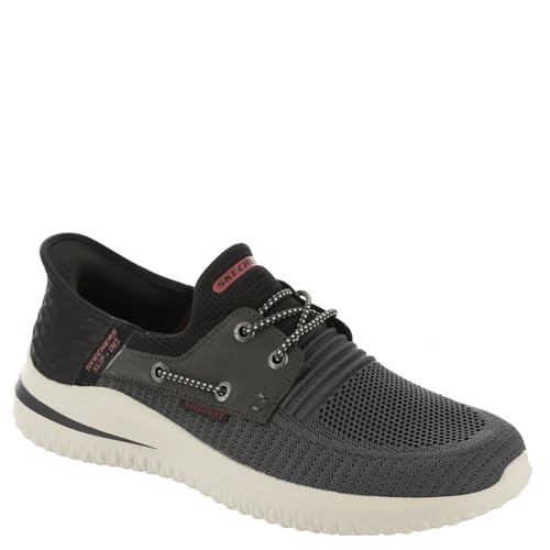 Skechers USA Men's Men's Delson 3.0-Roth 210606 Low Profile Bungee Lace Slip-Ins, Chbk, 12 Wide