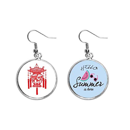 Pendientes de sandía para verano y looks estivales con farol chino rojo