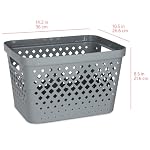 Glad Plastic Storage Basket Set, Value Pack of 6 | Open Storage Bins for Shelves, Bathroom, Pantry, Closet | Nesting Organizer Boxes with Handles, 4 Gallon, Grey - Image 5