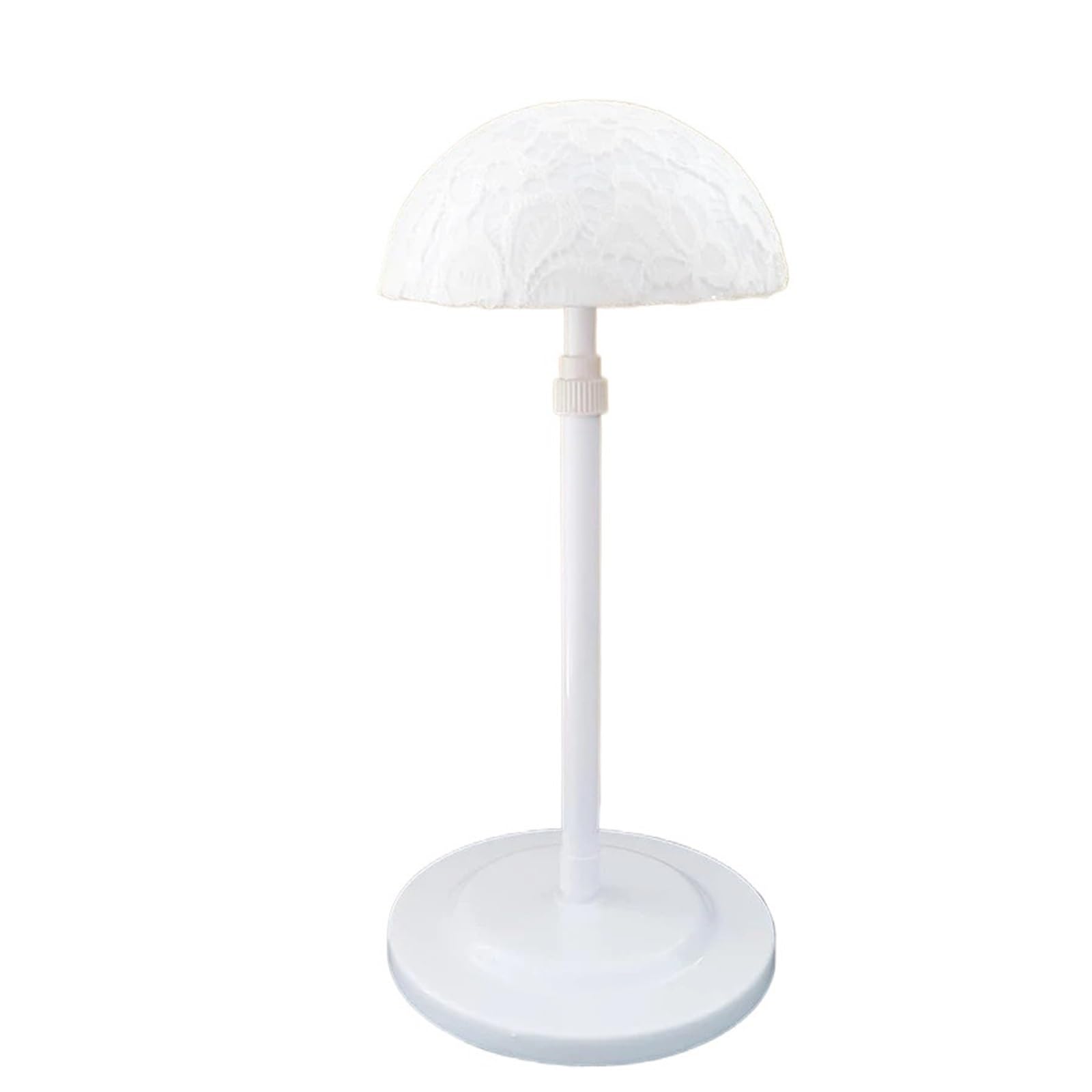 FDzkrtvm Plastic Folding Wig Stand, Adjustable Height Wig Stand Portable Head Holder Hat Display Non-Slip Multicolor(White)