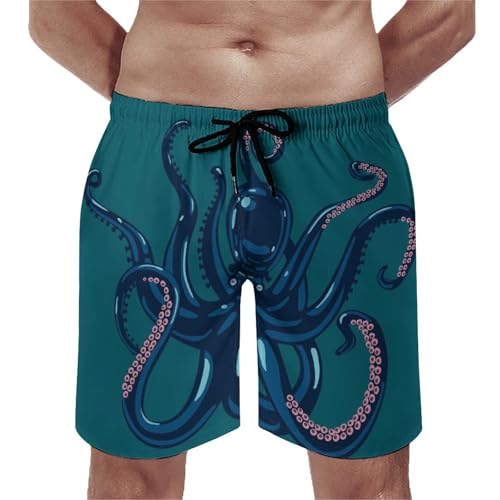 Maillot de bain séchage rapide pieuvre bleue pour vos vacances à la mer