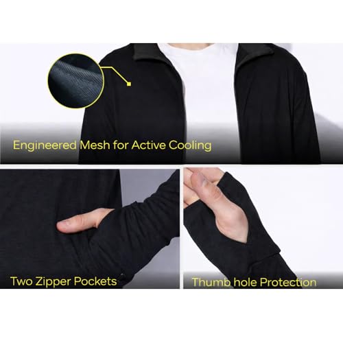 Image of MIA FASHION Men's Sunscreen Jacket with UPF 50+ UV Protection - Lightweight Breathable Quick Dry Summer Jacket for Sun & Pollution Protection, Ideal for Biking, Gym, Hiking & Outdoor Sports