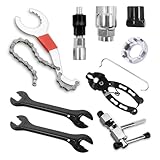 GOIEHIR Kettenpeitsche und Abzieher Set, 9 Stück Fahrrad Kettenpeitsche, Ritzelabnehmer, Cassette Lockring Tool, Kassettenabzieher, Geeignet für Kassetten-Kranz