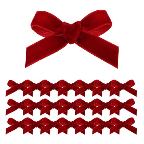 50 Stück 4.5x2.2cm Rote Schleifen Weihnachten,Rote Schleifen...