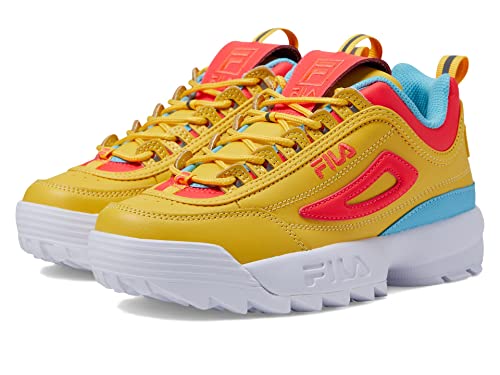 Fila Disruptor II Premium (Big Kid) Lemon/Diva Pink/Bluefish 5 Big Kid M