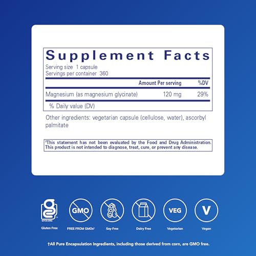 image for Pure Encapsulations Magnesium (Glycinate) - Supplement to Support Stre