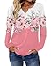 Zeagoo Womens Long Sleeve Tunic Tops Casual V Neck Shirts Floral Tees Business Work Blouses Fall Fashion Clothes XXL