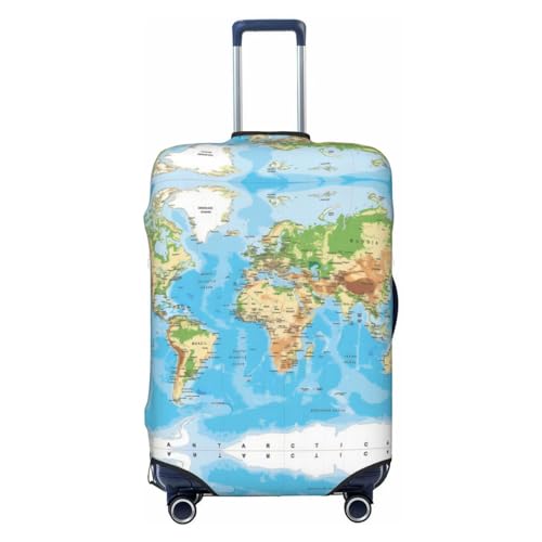 World Map Print Luggage Covers For Suitcase, Elastic Travel Luggage Covers, Anti-scratch Suitcase Cover Fits 25-28 Inch Luggage