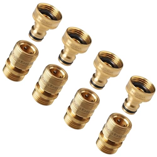 GORILLA EASY CONNECT Low Lead Locking Garden Hose Quick Connect Fittings Inch GHT Solid Brass Leak Proof to 200 PSI Heavy Duty